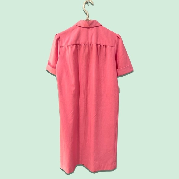 VINTAGE 60s Mod Schrader dress szXS/S Petites midi dress Barbie linen minimalist - Picture 5 of 11